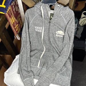 Roots Heather Gray Zip-Up Hoodie